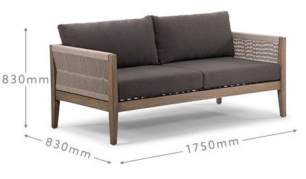 Conjunto de jardín AJUNION Muebles de teca de lujo Muebles de exterior Salón Conjunto de patio de cuerda de poliéster moderno
