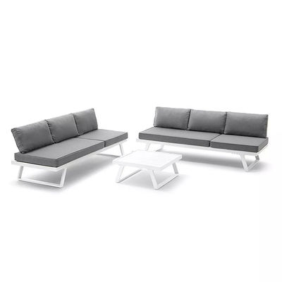 Conjunto de patio con marco de aluminio AJUNION Muebles modernos para exteriores cama de día Conjunto de salón seccional