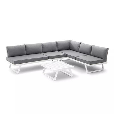 Conjunto de patio con marco de aluminio AJUNION Muebles modernos para exteriores cama de día Conjunto de salón seccional