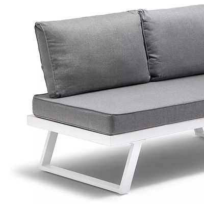 Conjunto de patio con marco de aluminio AJUNION Muebles modernos para exteriores cama de día Conjunto de salón seccional