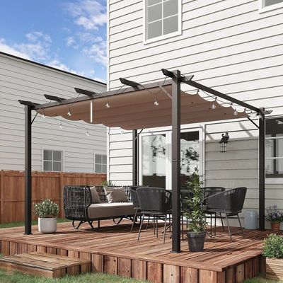 Transforme su patio trasero en un refugio relajante con la pérgola de patio de aluminio AJUNION