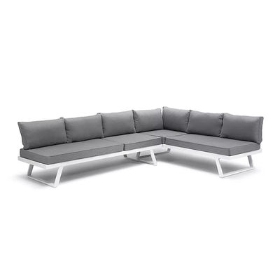 AJUNION Muebles modernos de exterior en forma de U Enmarcado en aluminio Salón de esquina para jardín