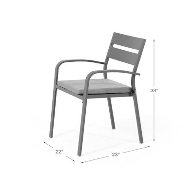 Set de comedor exterior de aluminio para 4 personas Mesa redonda y sillón Muebles de jardín