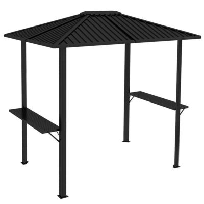 Grilling al aire libre 6x8 Hardtop BBQ Gazebo con 2 estanterías laterales 102 libras H92.5 x W96.5 x D70.9