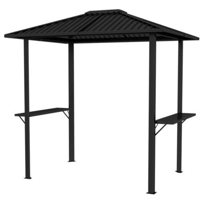 Grilling al aire libre 6x8 Hardtop BBQ Gazebo con 2 estanterías laterales 102 libras H92.5 x W96.5 x D70.9