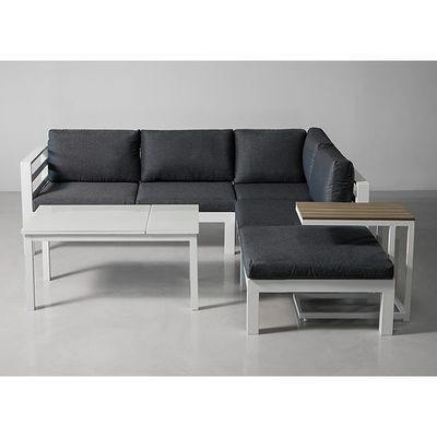 Muebles de patio de aluminio de diseño moderno con mesa ajustable y conjunto de comedor