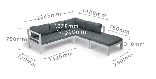 Muebles de patio de aluminio de diseño moderno con mesa ajustable y conjunto de comedor
