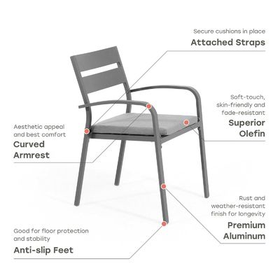 AJUNION X Conjunto de comedor al aire libre para restaurante 76"D x 36"W x 30'H Tamaño de mesa