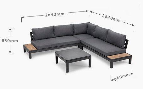 Muebles de jardín modernos de lujo con forma de L