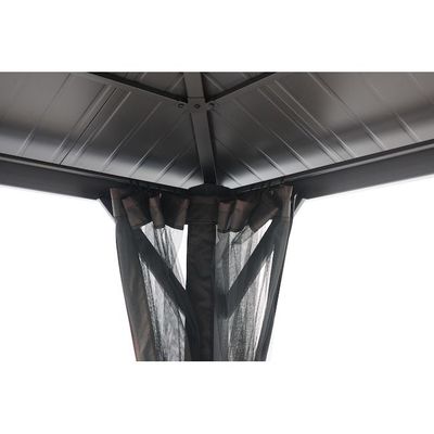 Tejido de poliéster AJUNION Acero galvanizado de 10x10 pies con doble techo Gazebo Canopy con cremallera