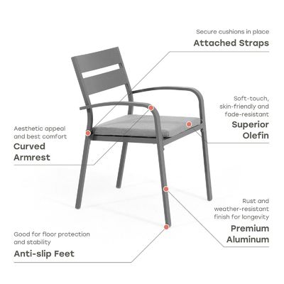 Mesa y silla de comedor de metal extensible para 4-8 personas en el patio por AJUNION