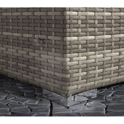 Salón al aire libre con marco metálico AJUNION Muebles de jardín de ratán W52 x D56 x H87cm