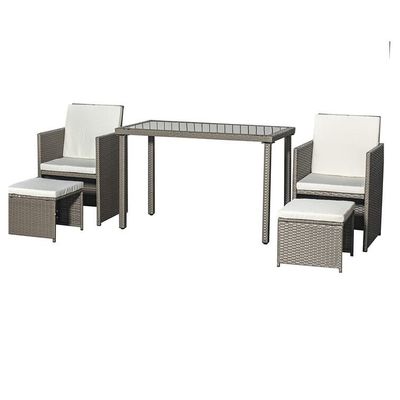 AJUNION Ahorro de espacio Diseño de muebles de jardín Conjunto de cojines y ratan de vícara PE