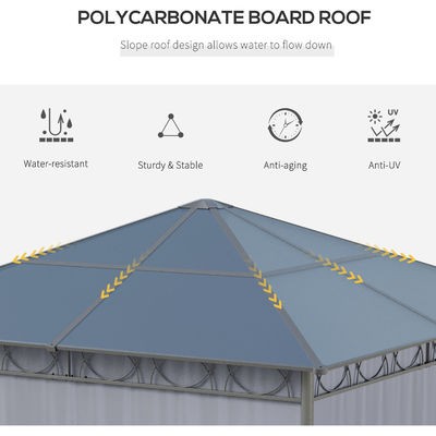 Cuadro de acero AJUNION Área exterior impermeable con techo de policarbonato