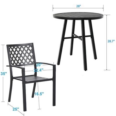 Muebles de jardín de metal con diseño plegable y 2 asientos