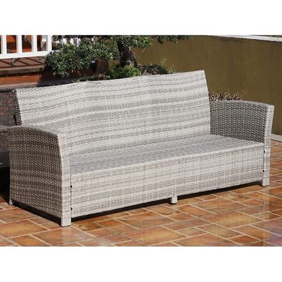 Muebles de jardín de mimbre tejidos a mano con vidrio templado
