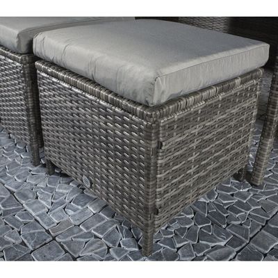 Ocio al aire libre AJUNION 9 asientos PE Rattan muebles de jardín comedor conjunto con cojines