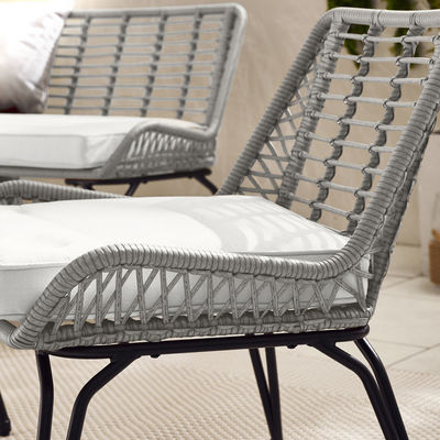 Muebles de jardín con marco de metal Muebles de balcón de plástico Muebles de patio de ratán