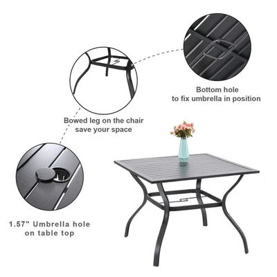 Jardín de metal de AJUNION Muebles de exterior impermeables con sillas de comedor apilables