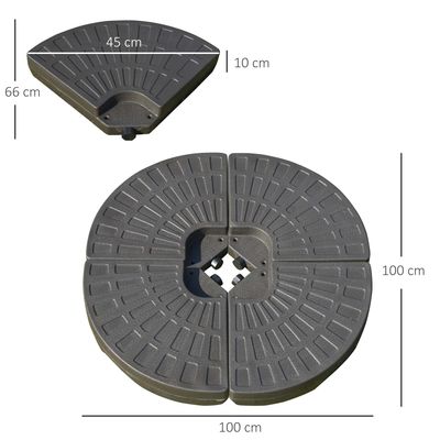 Muebles para exteriores AJUNION 4 PC Base de sombrilla redonda portátil con arena o agua llena