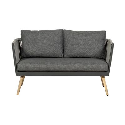 Muebles modernos para exteriores con marco de aluminio y acabado de grano de madera