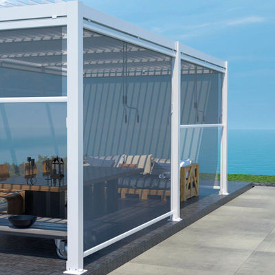 Pergola de jardín al aire libre con techo ajustable de aluminio y diseño bioclimático
