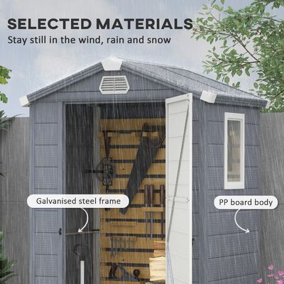 Jardín de plástico impermeable con marco de aluminio y casa de herramientas