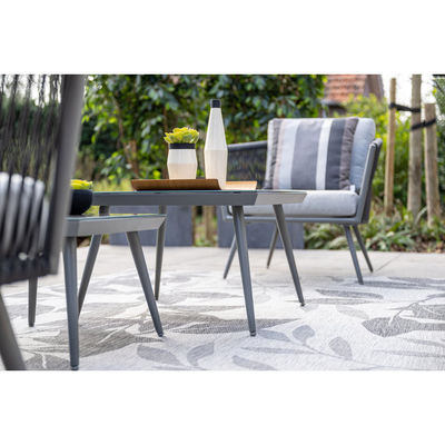 Muebles de jardín de marco de aluminio Conjunto de salón con mesa de café Tamaño L60 x D60 x H39cm