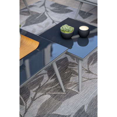 Muebles de jardín de marco de aluminio Conjunto de salón con mesa de café Tamaño L60 x D60 x H39cm