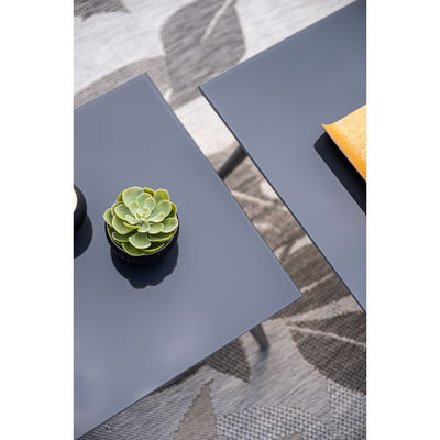 Muebles de jardín de marco de aluminio Conjunto de salón con mesa de café Tamaño L60 x D60 x H39cm
