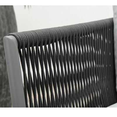 Muebles de jardín de marco de aluminio Conjunto de salón con mesa de café Tamaño L60 x D60 x H39cm
