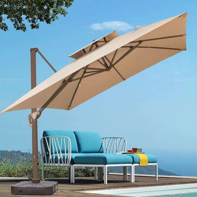 360 grados de rotación de offset Patio Paraguas con luz LED La elección ideal de su jardín