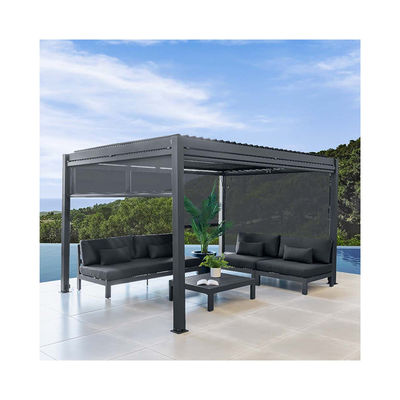 Canopy Bioclimático de Aluminio al aire libre AJUNION Louver a prueba de agua Jardín Pergolas Puente