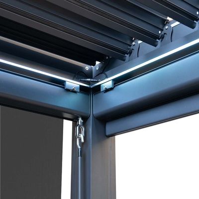 Canopy Bioclimático de Aluminio al aire libre AJUNION Louver a prueba de agua Jardín Pergolas Puente