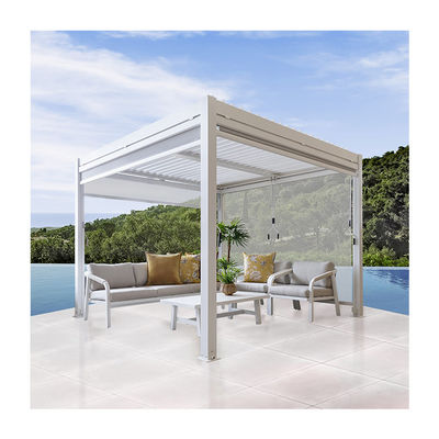 Pergola moderna al aire libre de 151 kg con techo y pantalla bioclimática de AJUNION