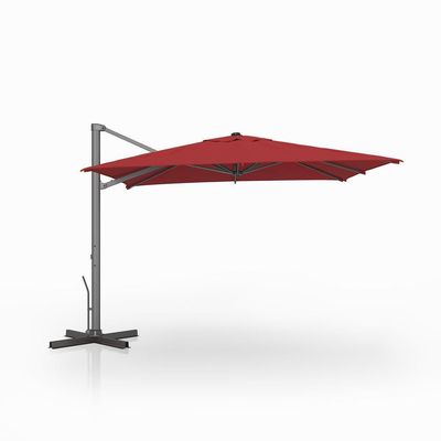 AJUNION 10 pies de aluminio lujoso sombrilla de patio auto inclinación Parasol a prueba de agua para exteriores