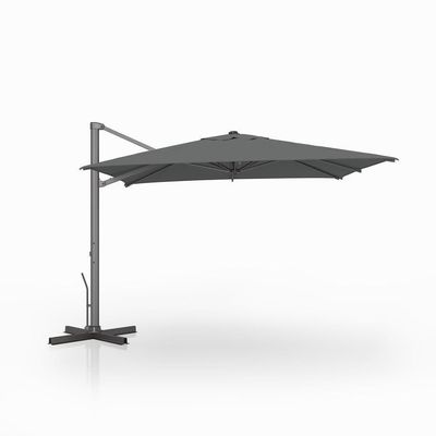 AJUNION 10 pies de aluminio lujoso sombrilla de patio auto inclinación Parasol a prueba de agua para exteriores