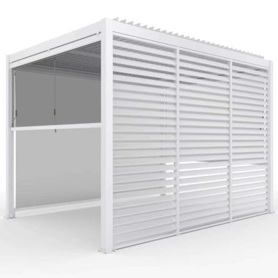 Pergola moderna al aire libre de 151 kg con techo y pantalla bioclimática de AJUNION