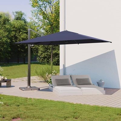 AJUNION 10 pies de aluminio lujoso sombrilla de patio auto inclinación Parasol a prueba de agua para exteriores