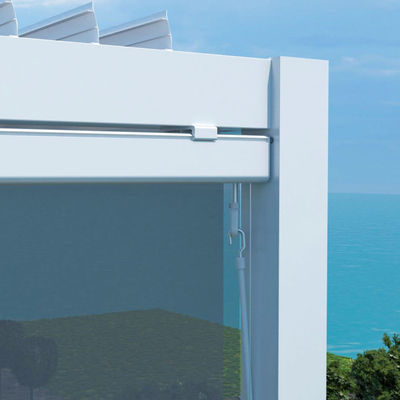 Pergola moderna al aire libre de 151 kg con techo y pantalla bioclimática de AJUNION