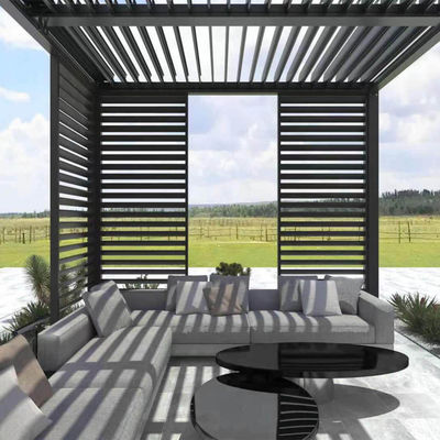 Arcos de diseño AJUNION 3x4M Pergola de aluminio bioclimático con alféizar para vivir al aire libre