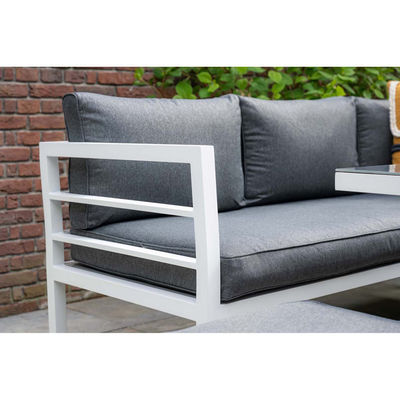 Muebles de jardín de mesa de comedor exterior de aluminio con banco de AJUNION