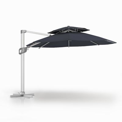 Moderno diseño AJUNION Paraguas comerciales al aire libre con dos capas de techo solar impermeable