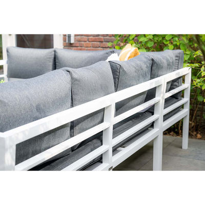 Muebles de jardín de mesa de comedor exterior de aluminio con banco de AJUNION