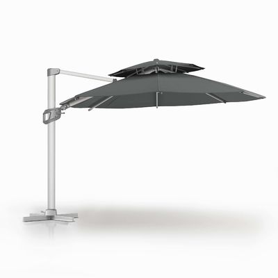 Moderno diseño AJUNION Paraguas comerciales al aire libre con dos capas de techo solar impermeable