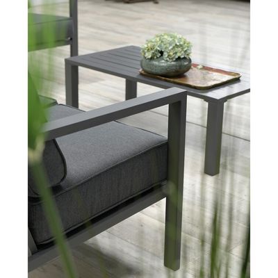 Muebles de exterior de 5 asientos hechos de aluminio para la vida al aire libre moderna