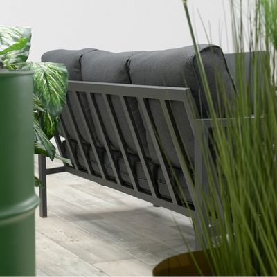 Muebles de exterior de 5 asientos hechos de aluminio para la vida al aire libre moderna