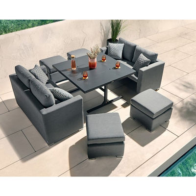 Muebles de jardín de diseño moderno Sofá conjunto con chimenea Mesa de mesa Tamaño W126 x D126 x H71cm
