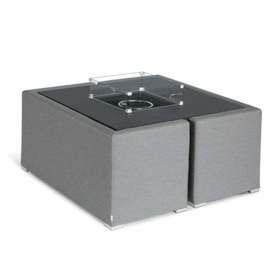Muebles de jardín de diseño moderno Sofá conjunto con chimenea Mesa de mesa Tamaño W126 x D126 x H71cm