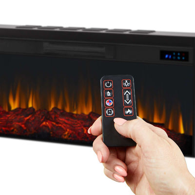 Cabinet de chimenea eléctrica con almacenamiento de leña y control remoto de salida de calor de 100 BTU